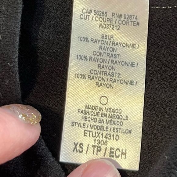 ANTHROPOLOGIE ELLA MOSS Short Blouse White Black Women’s XS - Picture 5 of 6